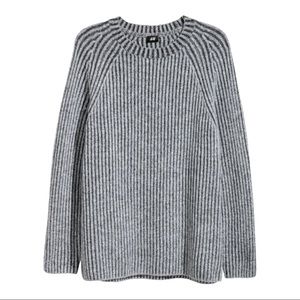 H&M Gray Ribbed Crew Neck Sweater